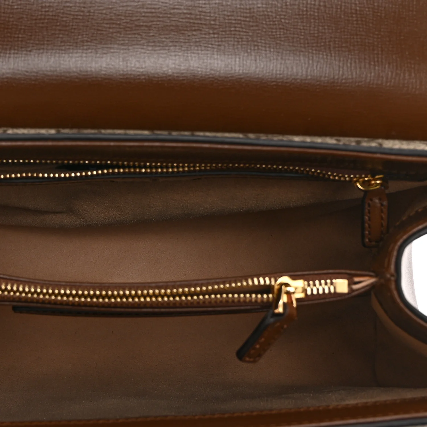 GG Supreme Monogram Calfskin Medium Horsebit 1955 Top Handle Bag Beige Ebony Brown Sugar - Top Club
