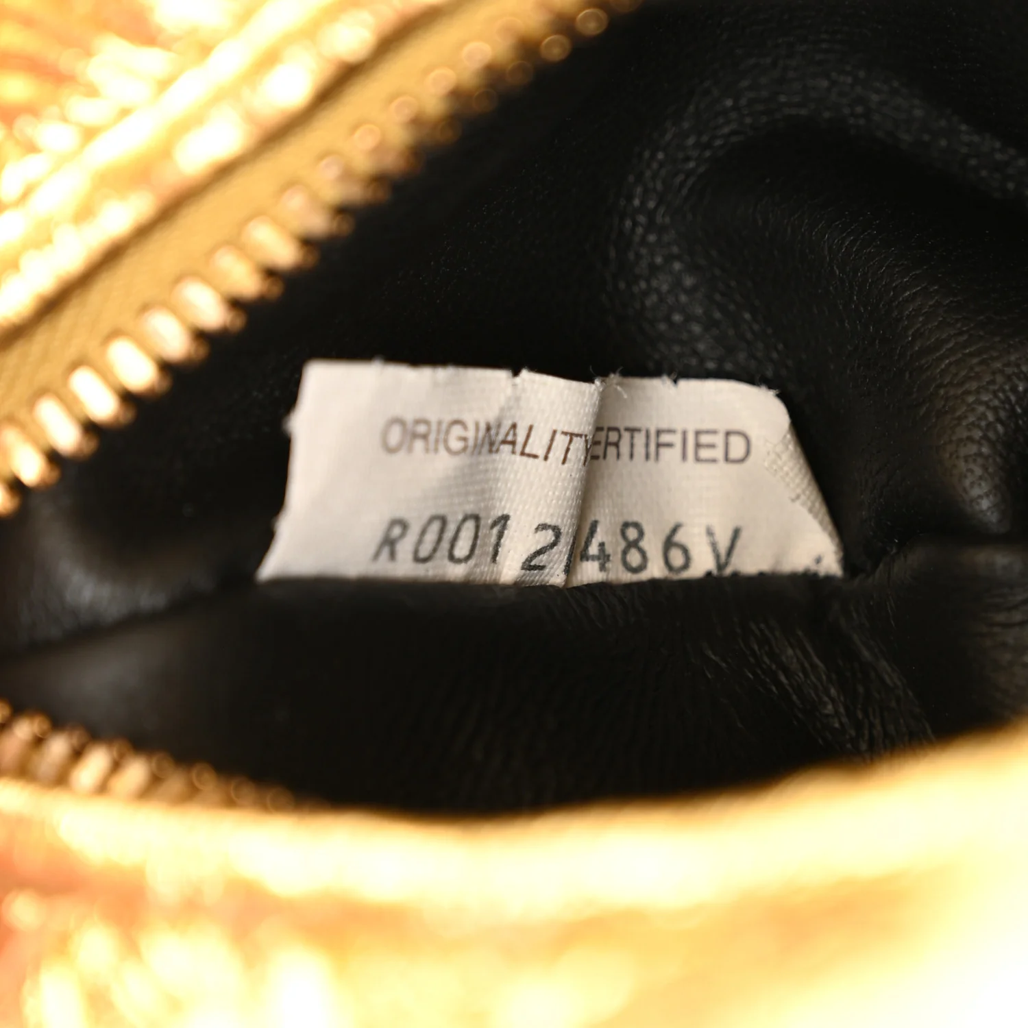 Laminated Calfskin Pressed Intreccio Mini Jodie Gold - Top Club