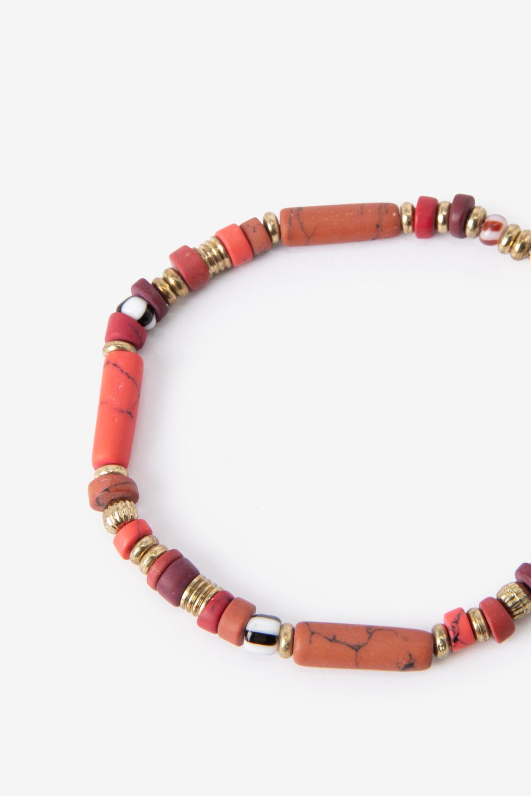 Donkerbruine beads armband