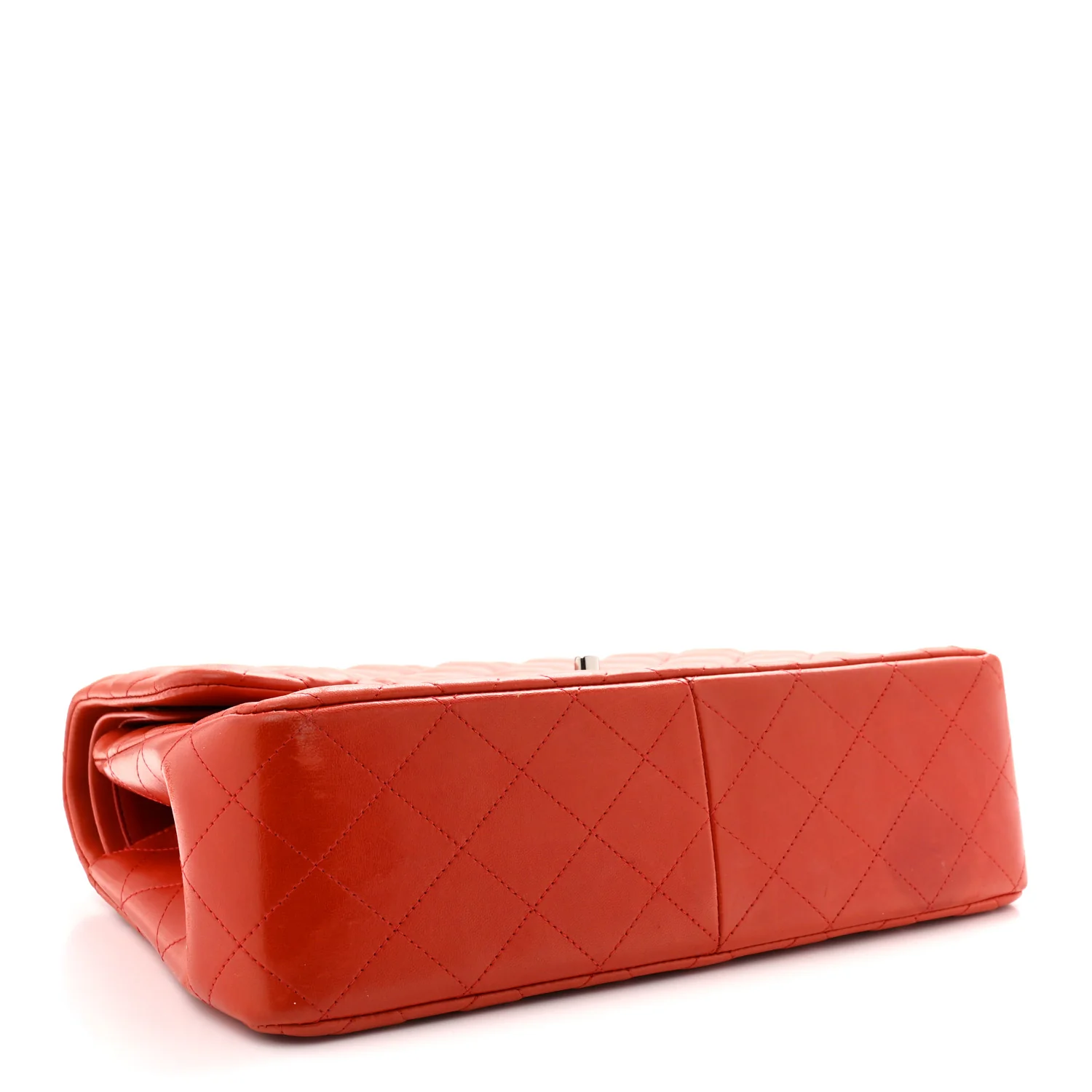 Lambskin Quilted Jumbo Double Flap Red - Top Club
