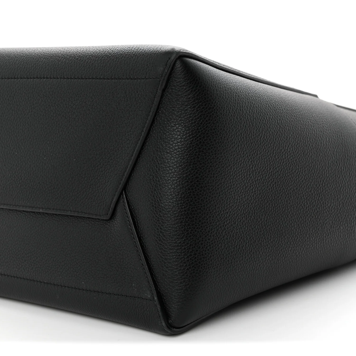 Soft Grained Calfskin Sangle Bucket Bag Black - Top Club