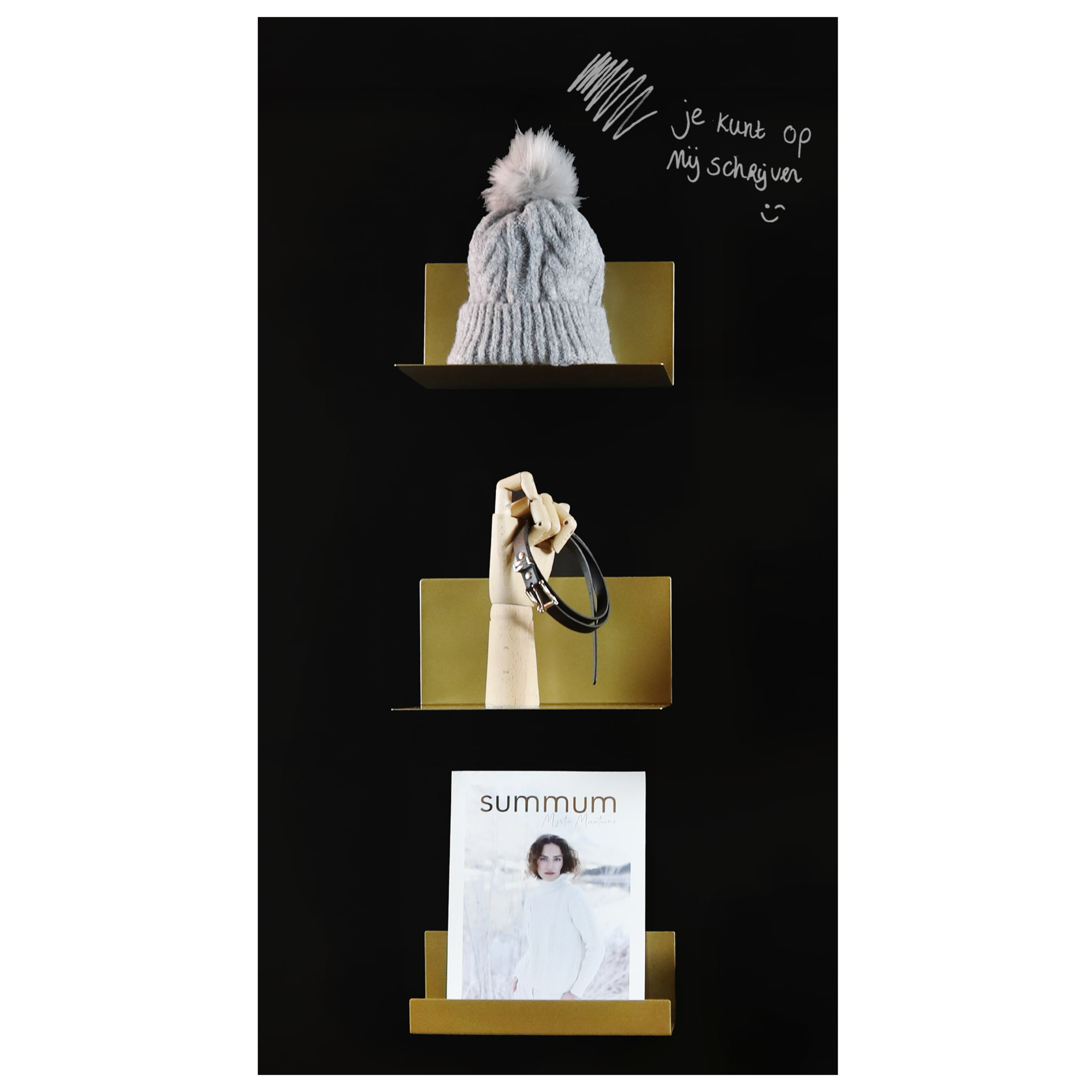 Magneetbord mat - krijtbord zwart 60x100 cm