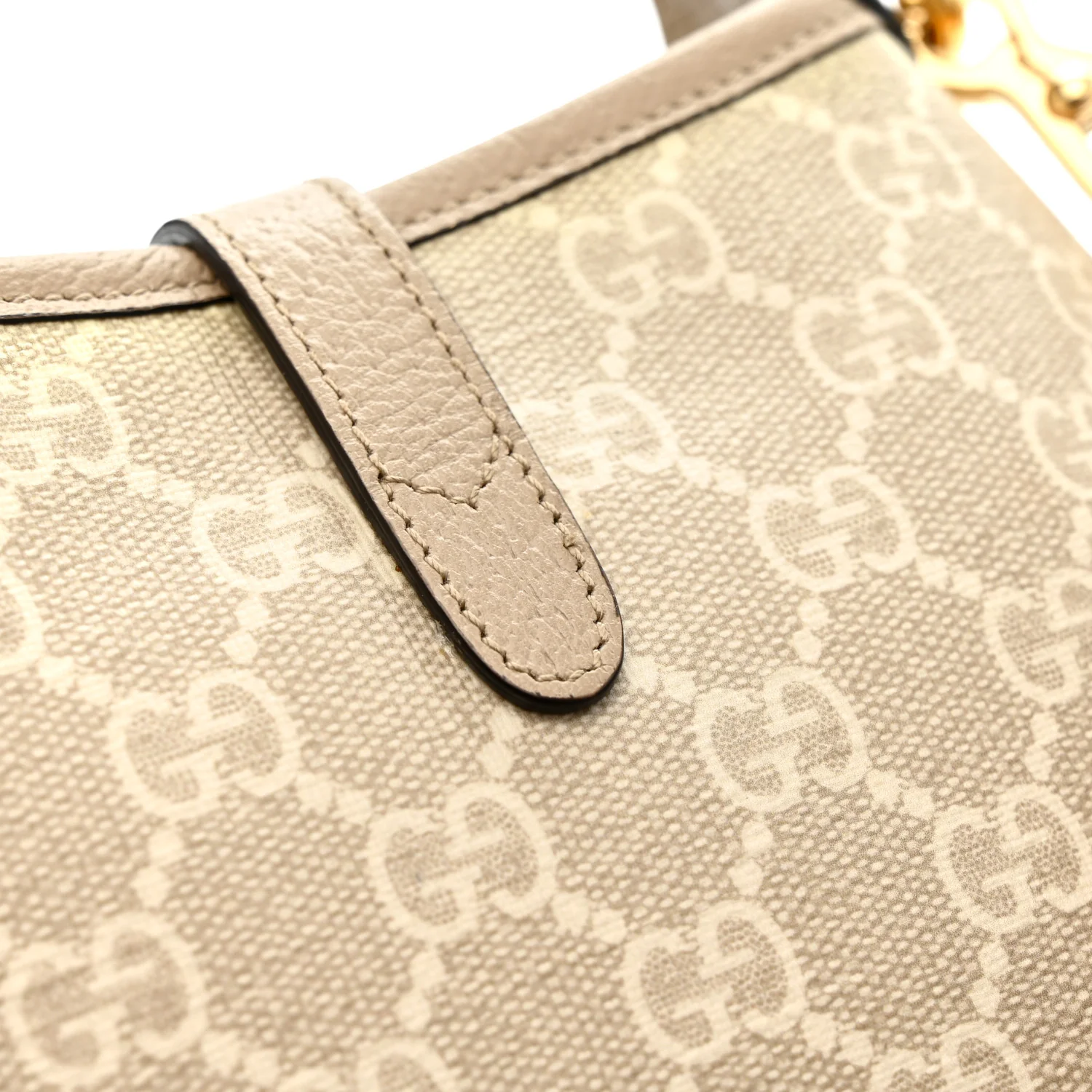 GG Supreme Monogram Textured Dollar Calfskin Mini Jackie 1961 Hobo Beige Mystic White Oatmeal - Top Club