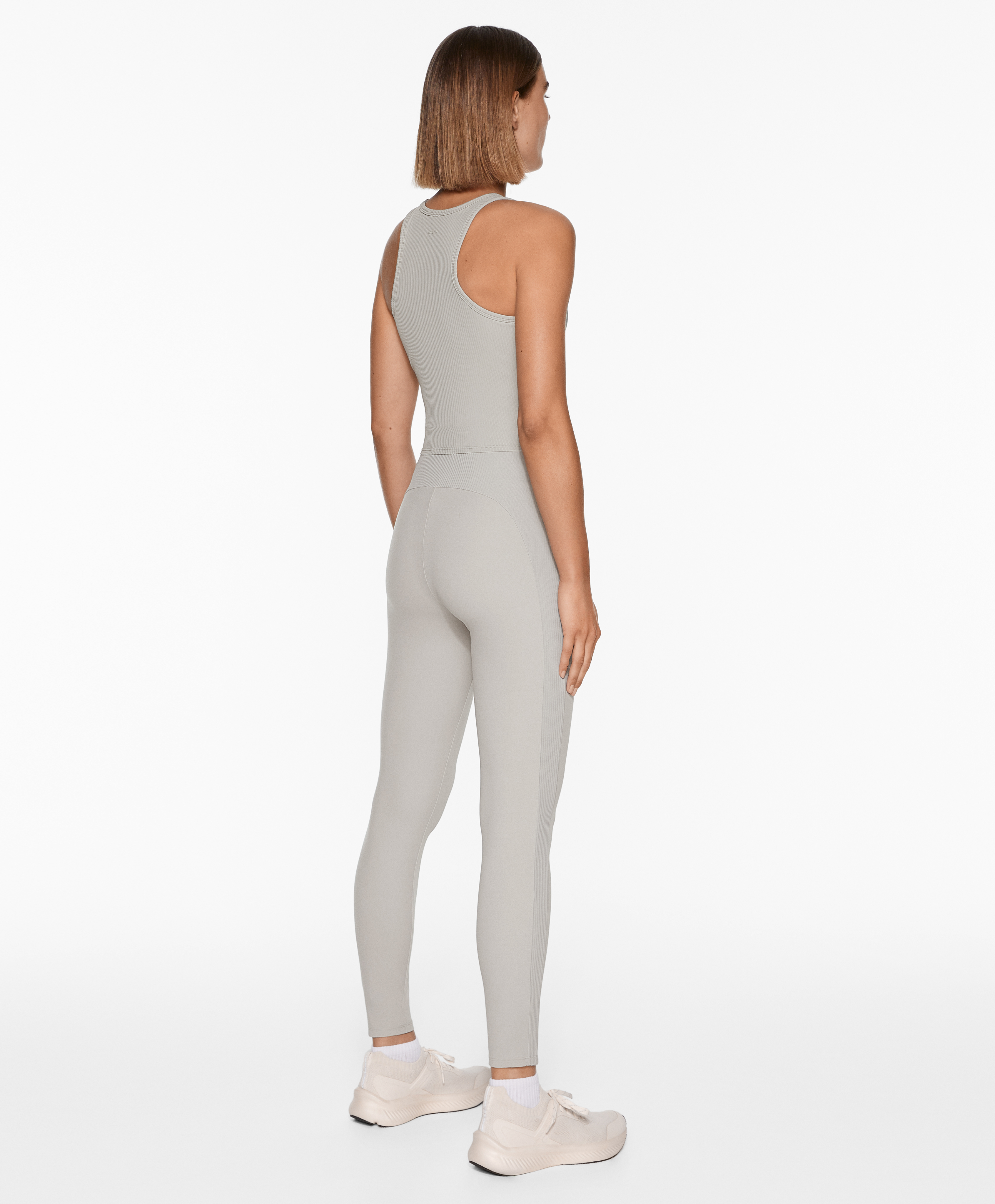 OYSHO Comfortlux high-rise rib 65cm ankle-length leggings