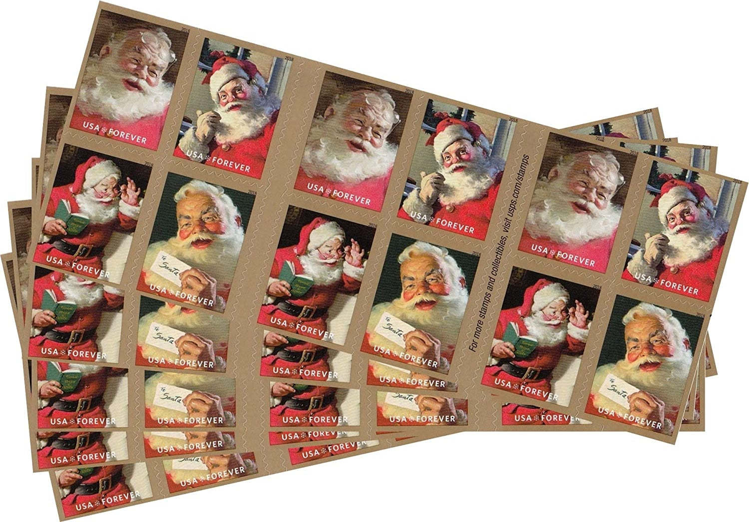 (2018) USPS Sparkling Holidays Christmas Santa Forever Stamps