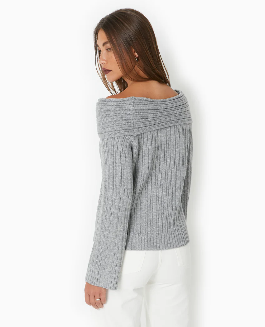 Pimkie Pull en maille côtelée avec encolure Bardot