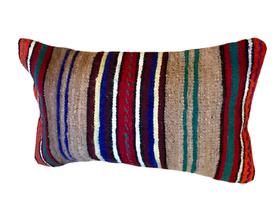 Kussen Vintage kelim 50x30 cm multistripes