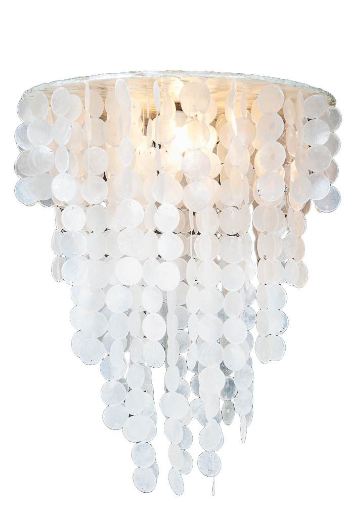 Capiz schelpen hanglamp 60x80 wit + plafondfitting