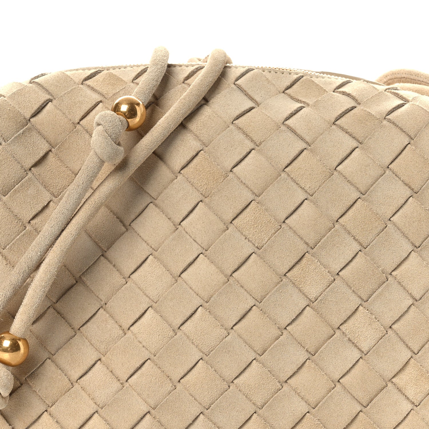 Suede Intrecciato Small Loop Camera Bag Sand - Top Club