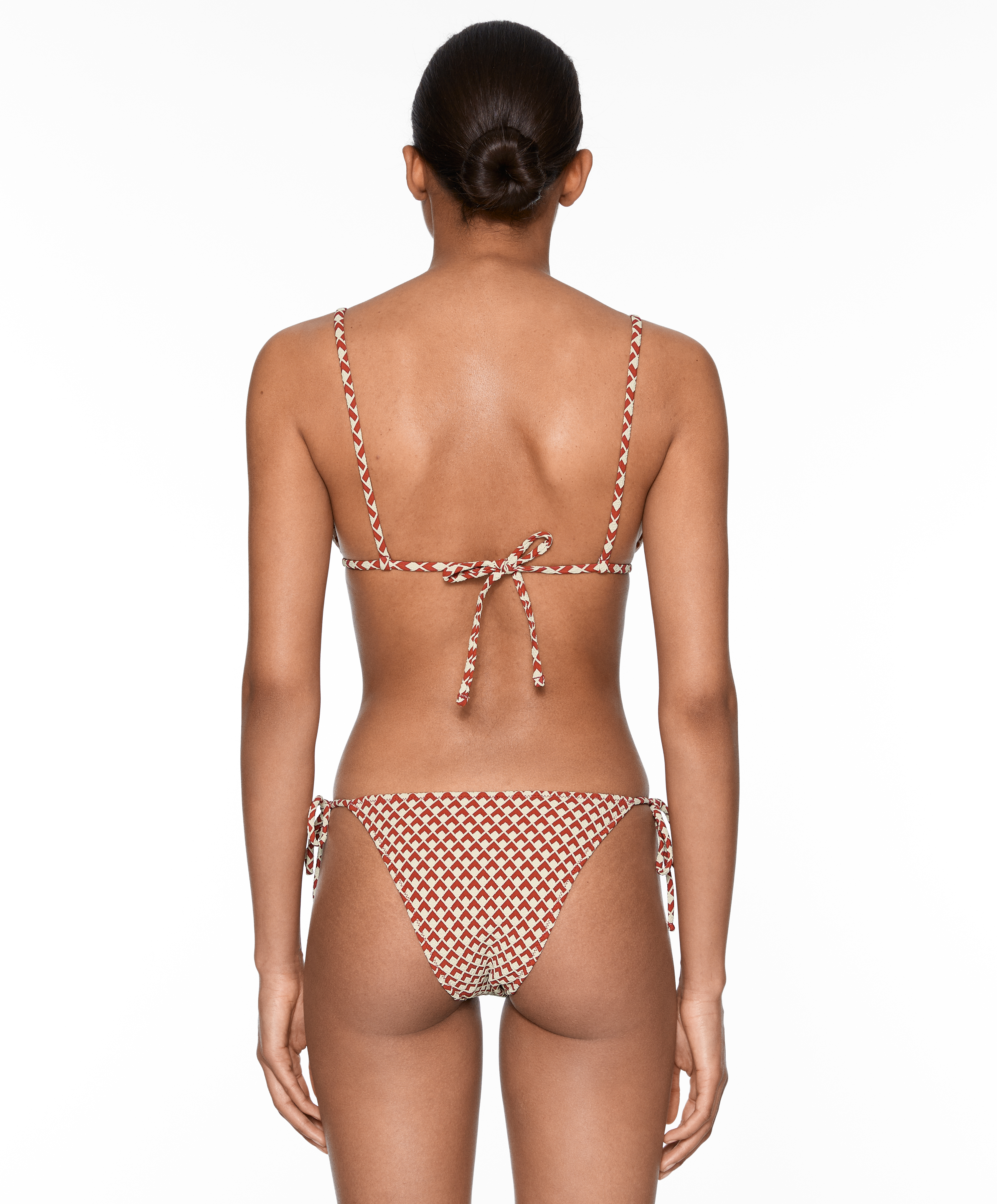 OYSHO Geometric jacquard medium-coverage bikini briefs with ties