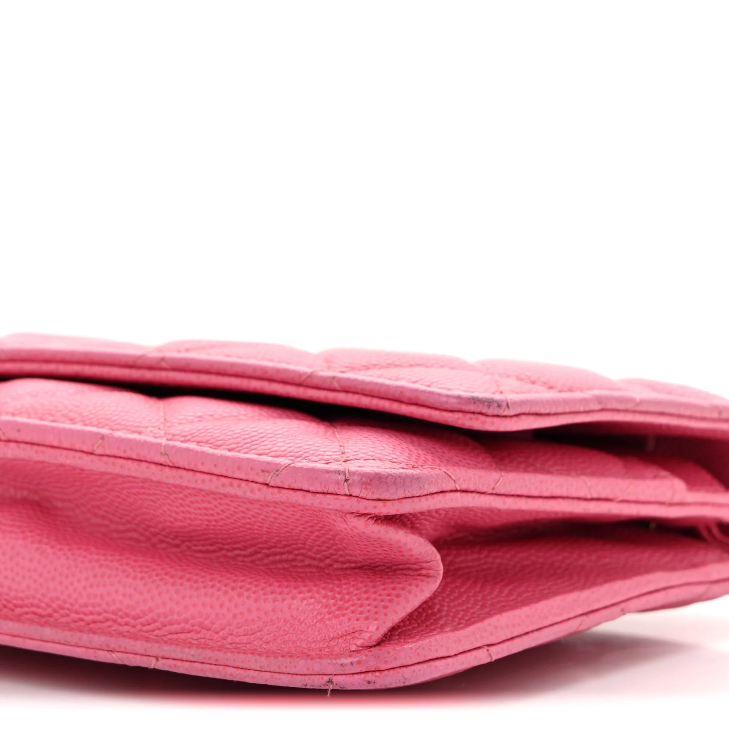 Caviar Quilted Wallet on Chain WOC Pink - Top Club