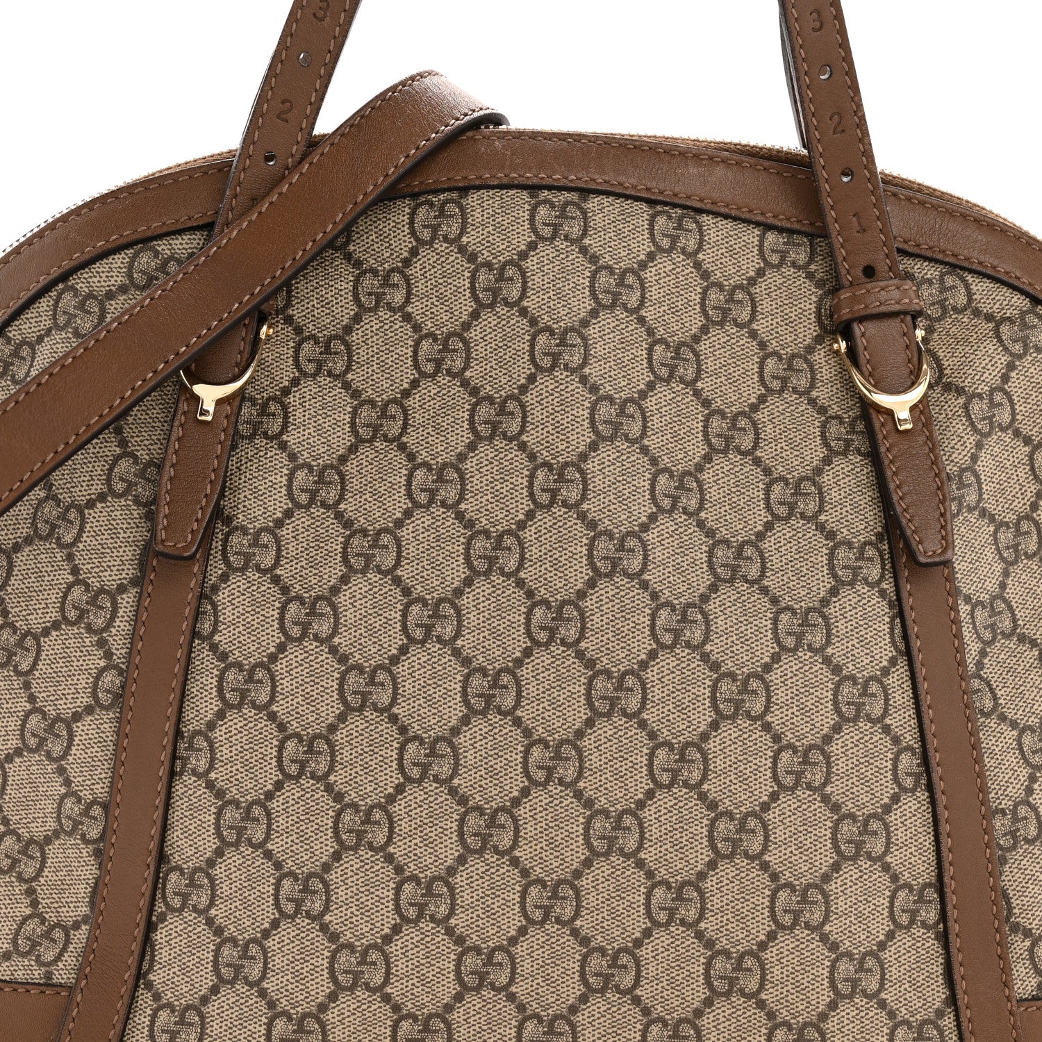 GG Supreme Monogram Medium Nice Top Handle Dome Bag Brown - Top Club