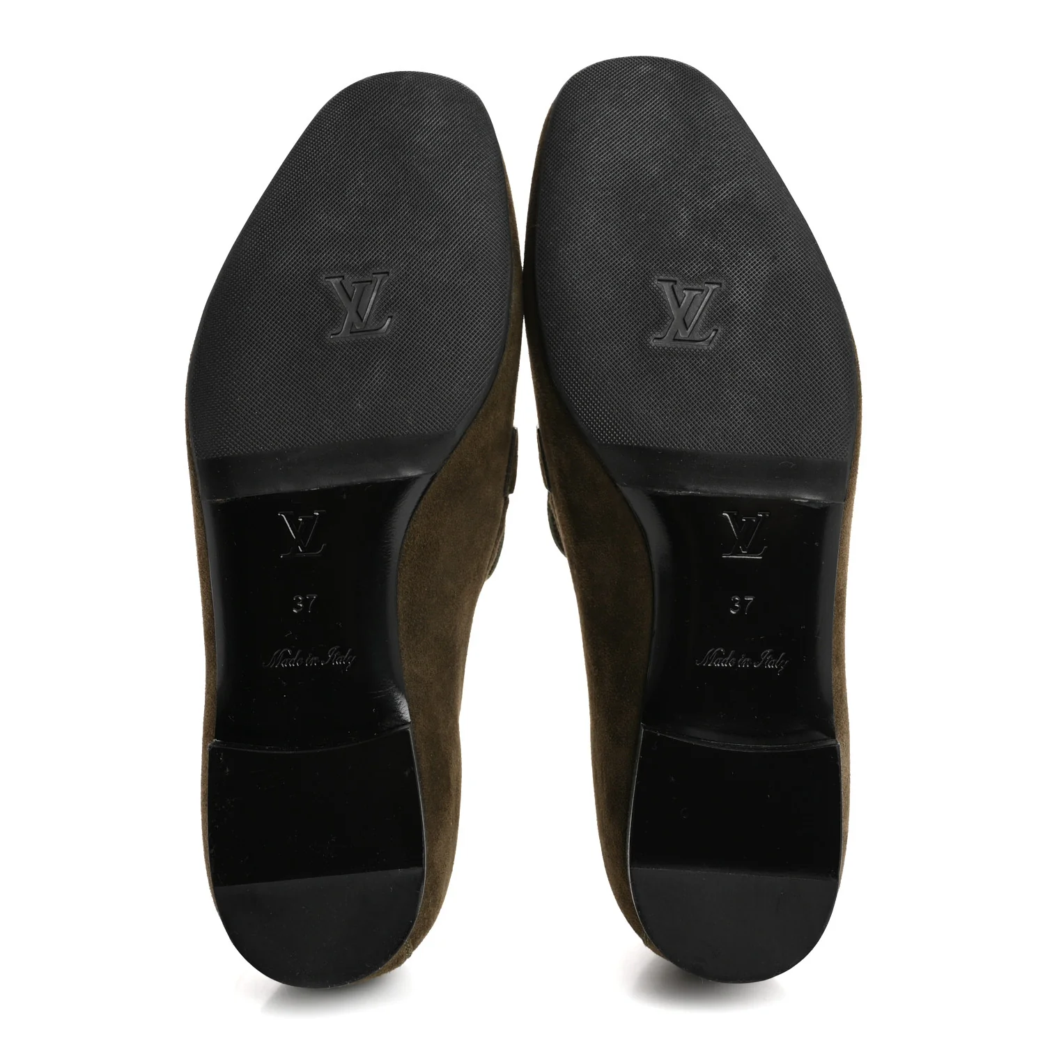 Suede Upper Case Flat Loafers 40 Green - Top Club