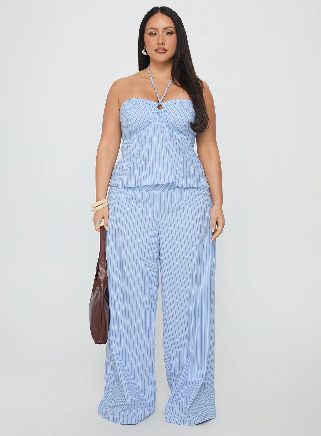 Sofea Mid Rise Pant Blue Stripe Curve