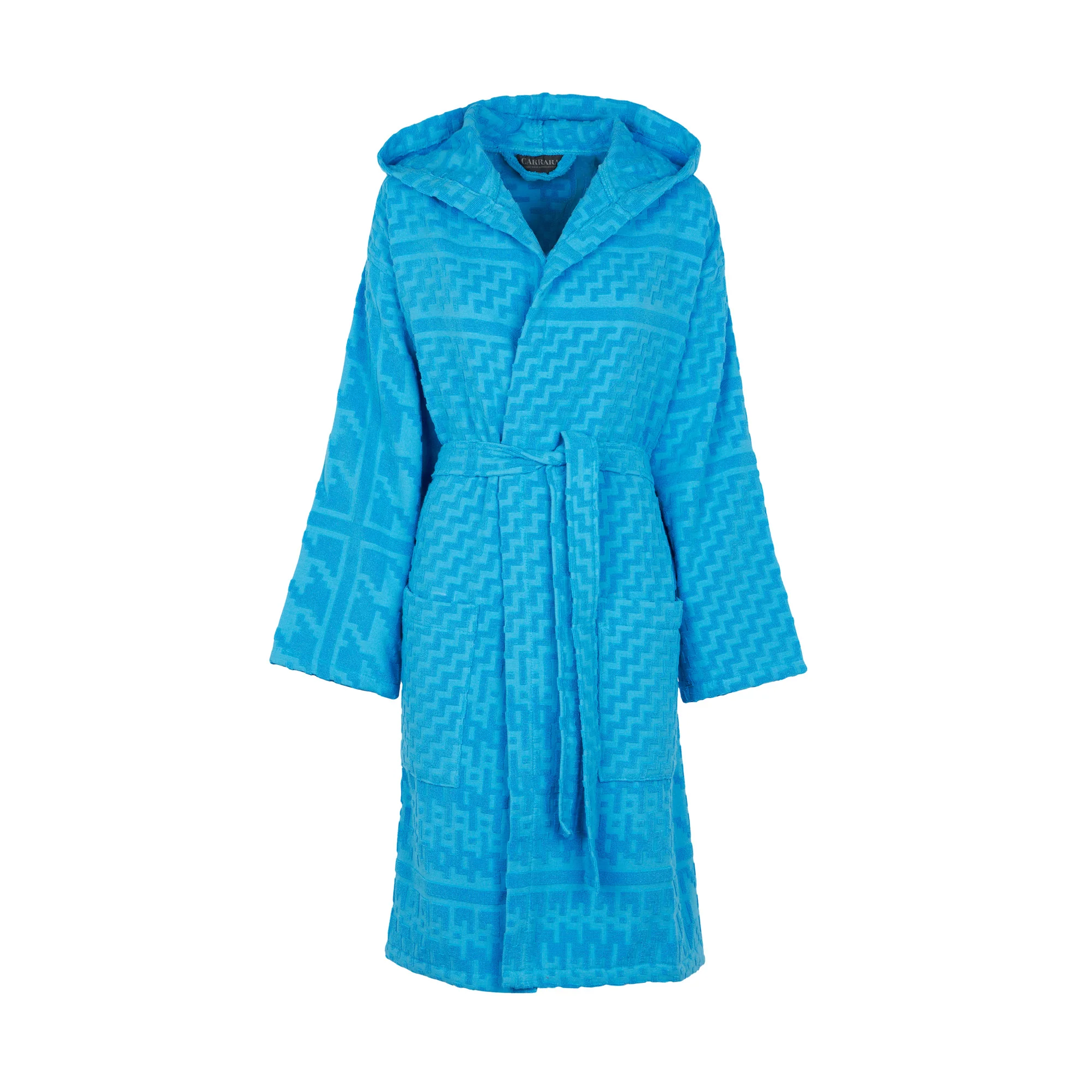 Accappatoio Con Cappuccio In Spugna Malè S-M Blu Carrara