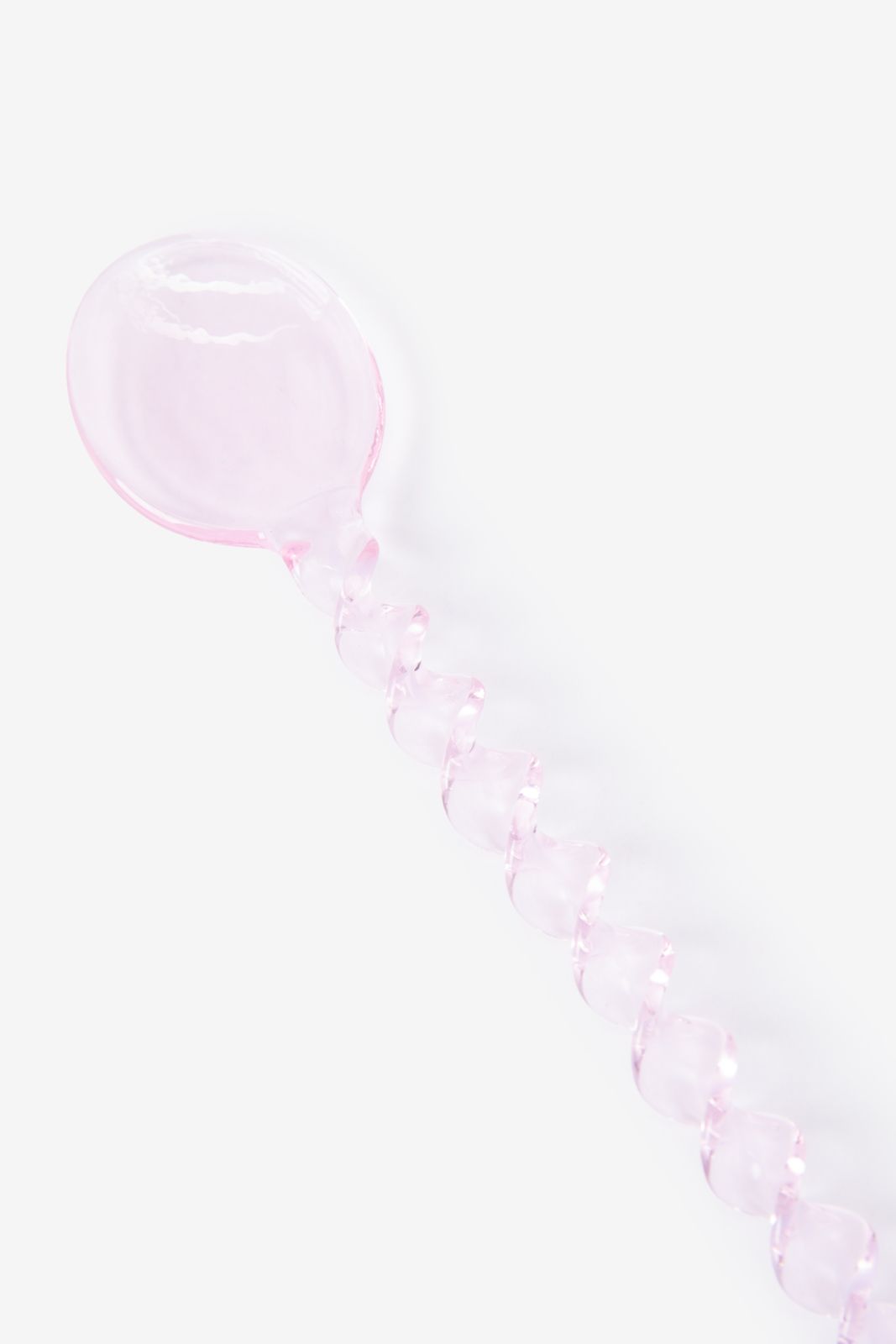 Lichtroze glazen lepeltje twisted