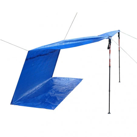 REFUGIO RAFIA 2 X 3 waterproof canvas awning with 20 m nylon rope - blue
