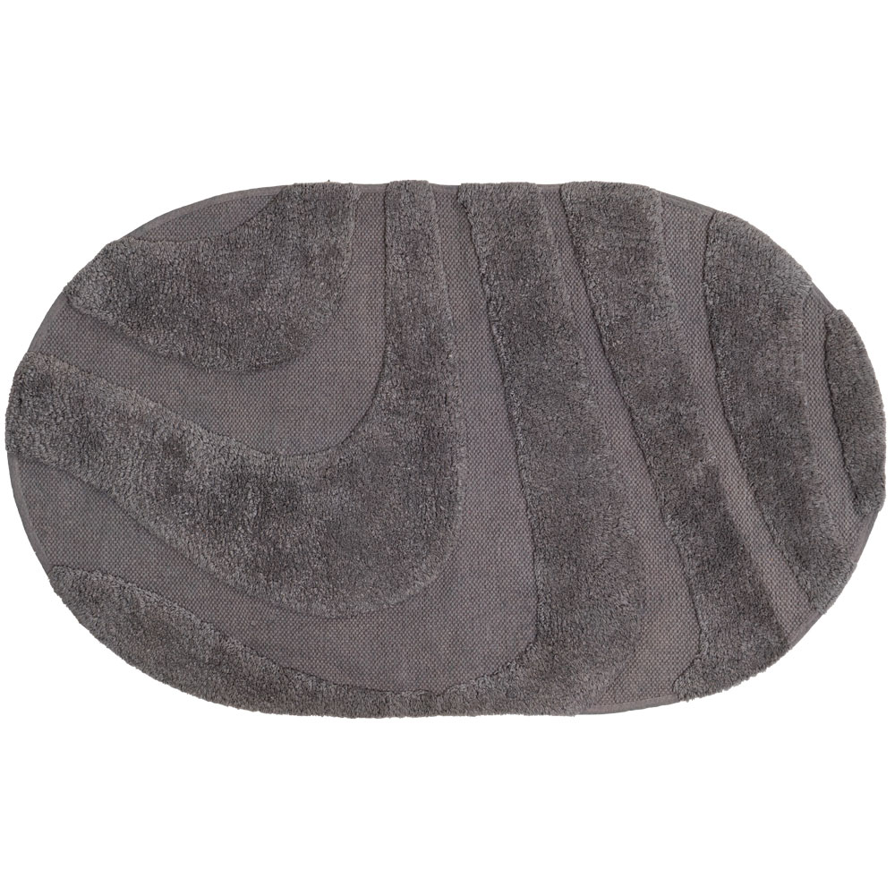Badmat Beau – Grey Ovaal 60 x 100 cm