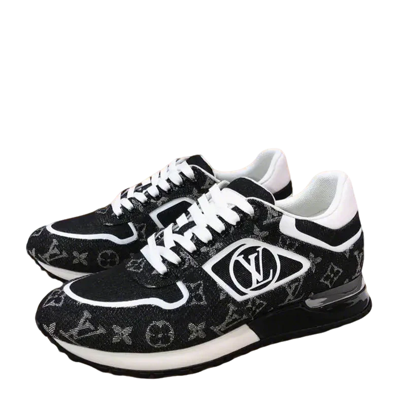Louis Vuitton Men's Black Monogram Sneakers With Iconic LV Logo - Sneaker Replica Workshop