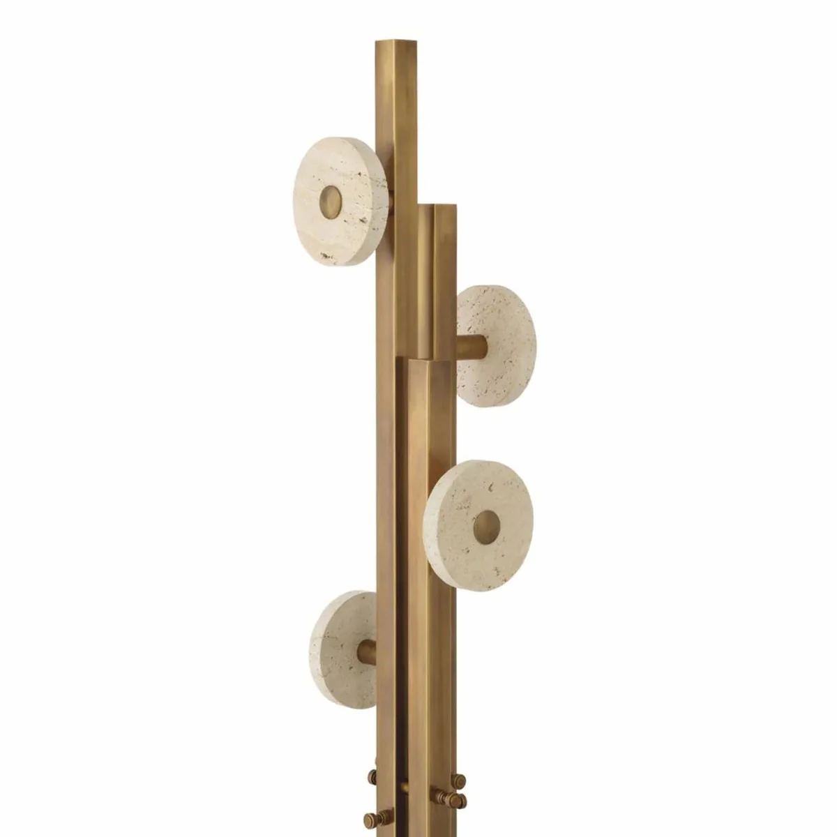 Luxury coat rack vintage brass / beige H. 175.5 cm - Luxury Furniture