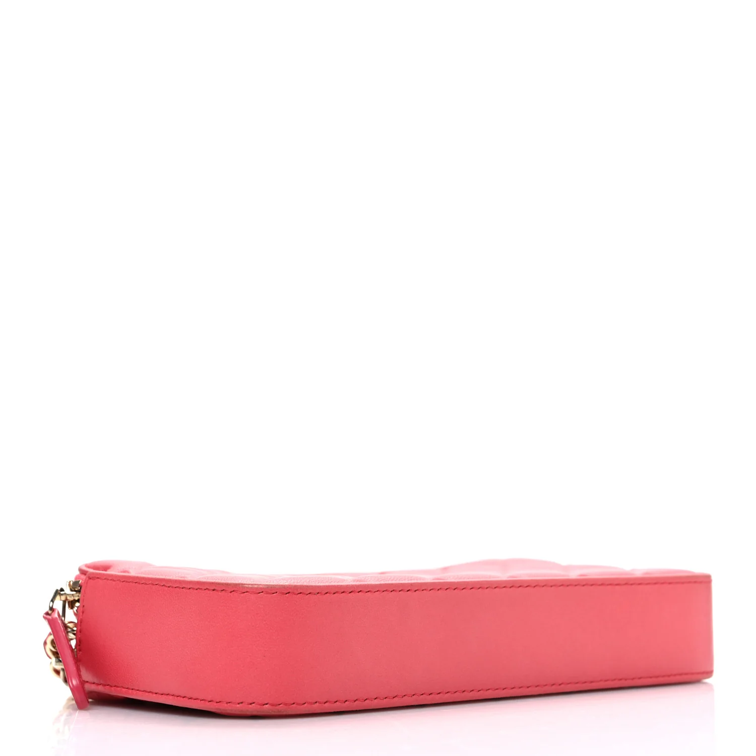 Lambskin Quilted Small Clutch With Chain Pink - Top Club
