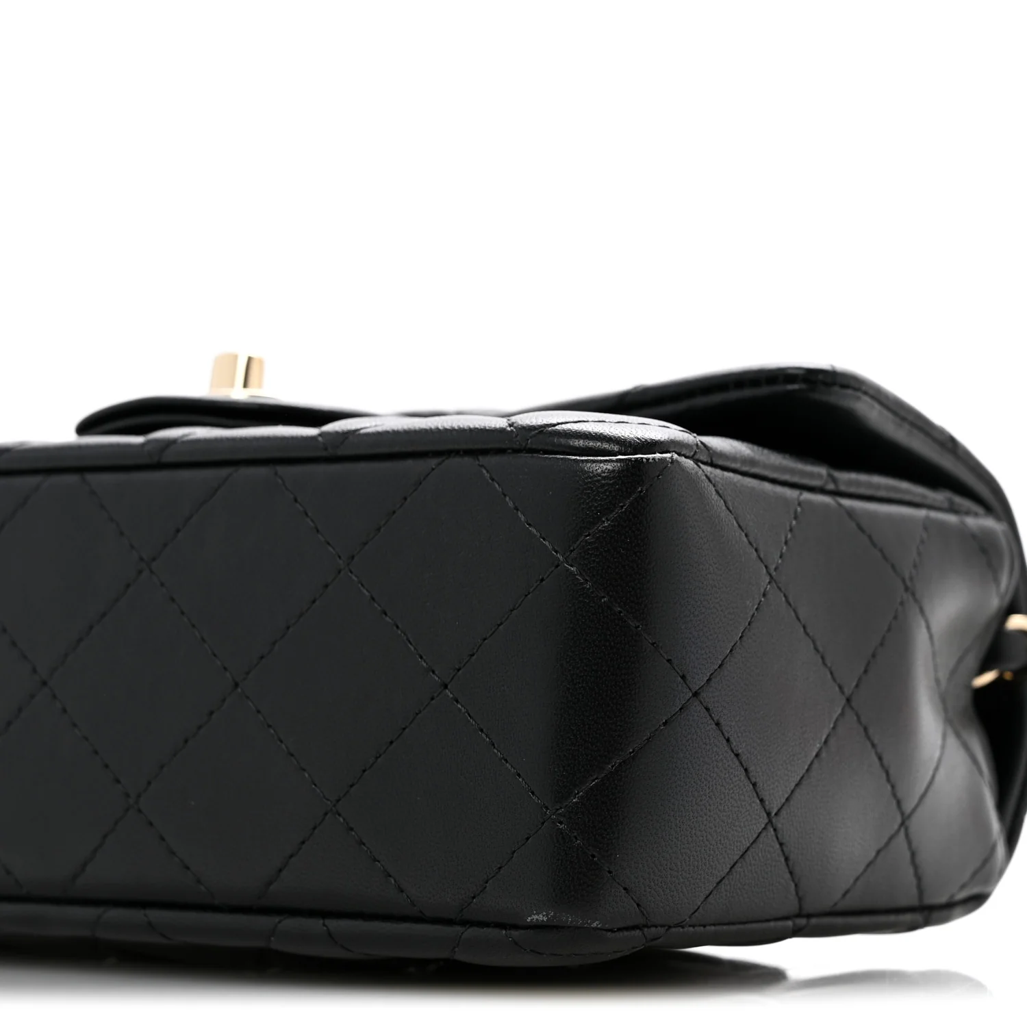 Lambskin Quilted Mini Rectangular Flap Black - Top Club