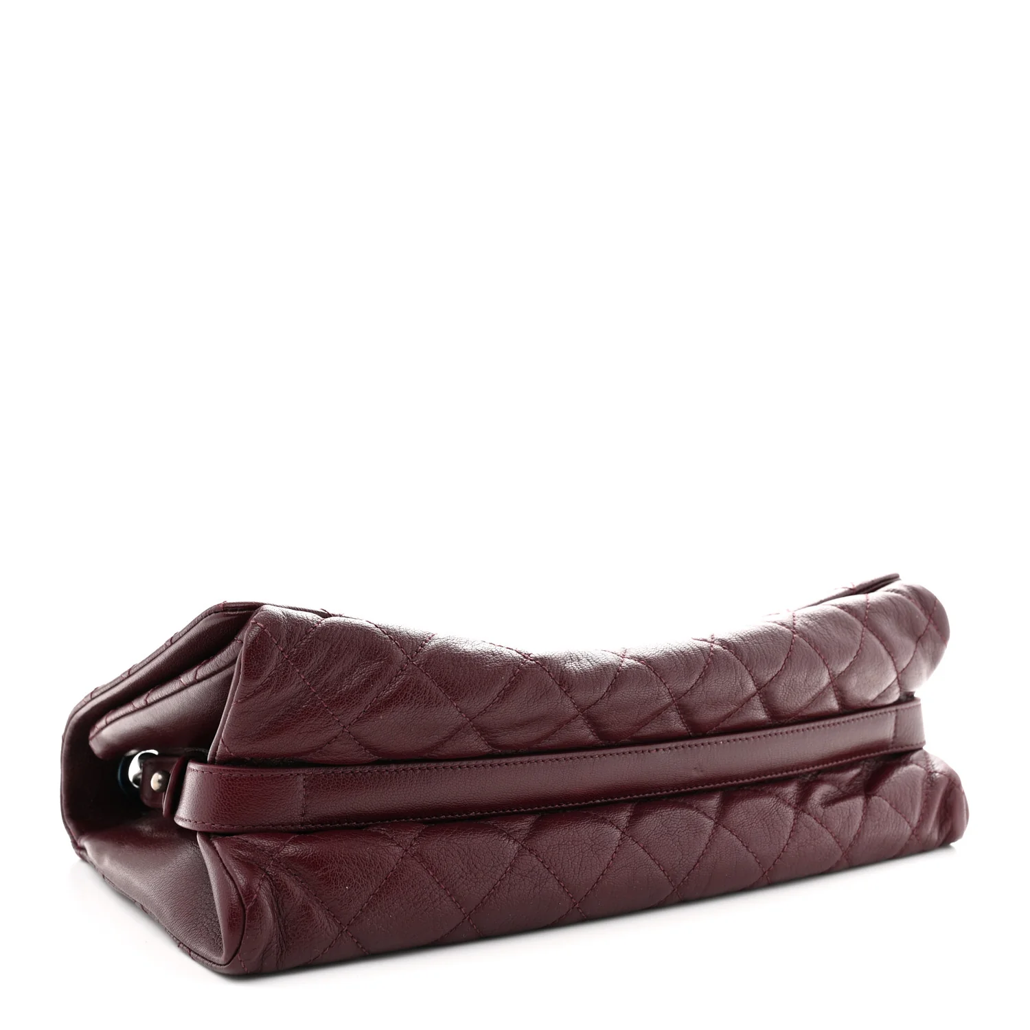 Goatskin Quilted Large City Rock Flap Burgundy - Top Club