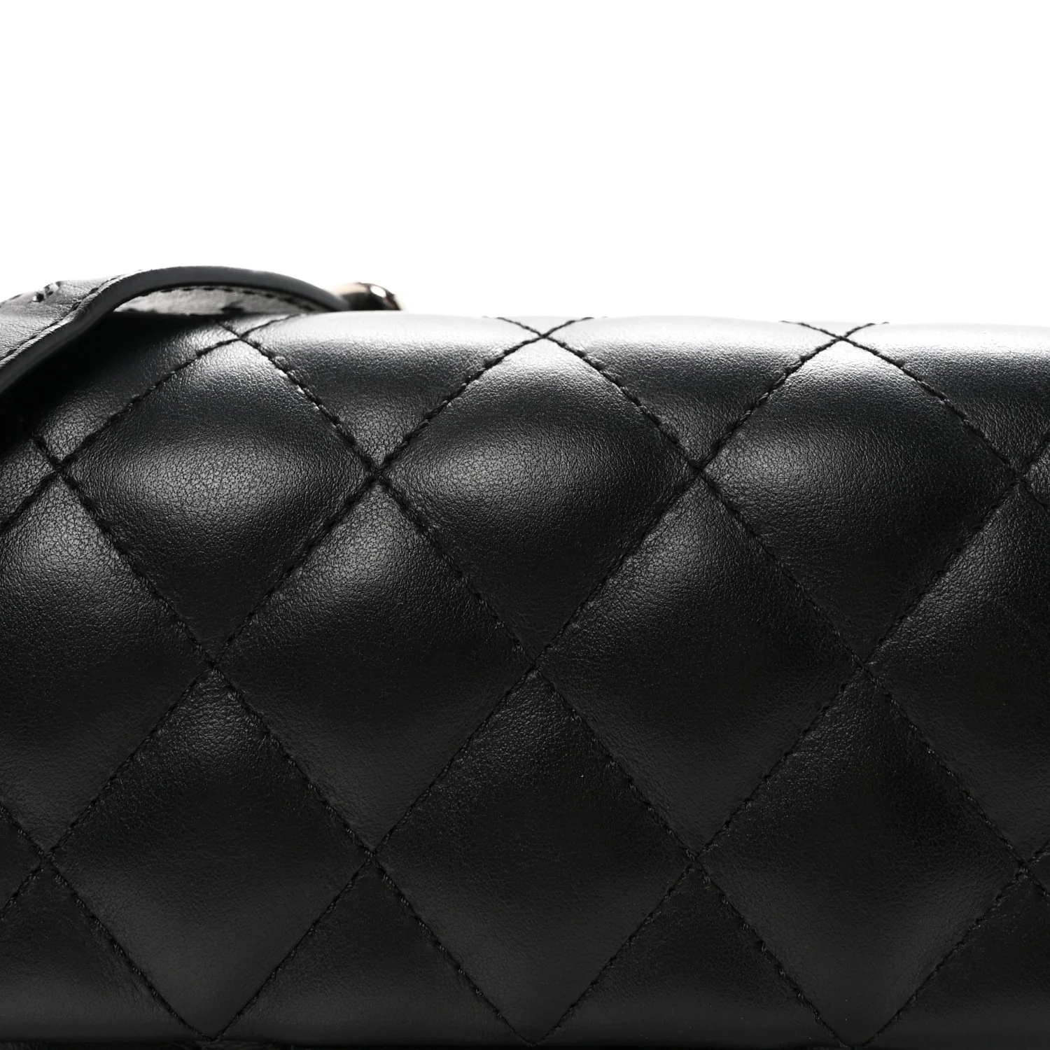 Calfskin Quilted CC Uniform Flap Belt Bag Black - Top Club