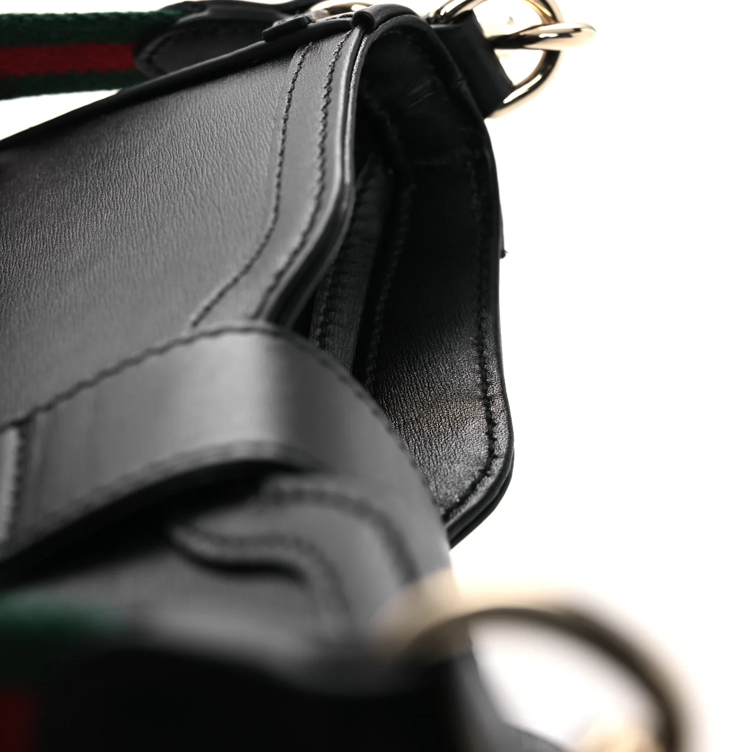 Calfskin Mini Moon Side Shoulder Bag Black - Top Club