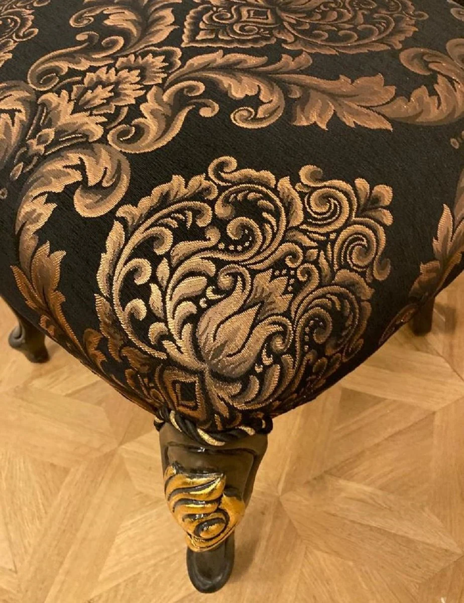 Luxury baroque dining room chair with elegant pattern black / gold - dining room furniture in baroque style - luxury furniture in baroque style - baroque interior - baroque furniture - noble & magnificent