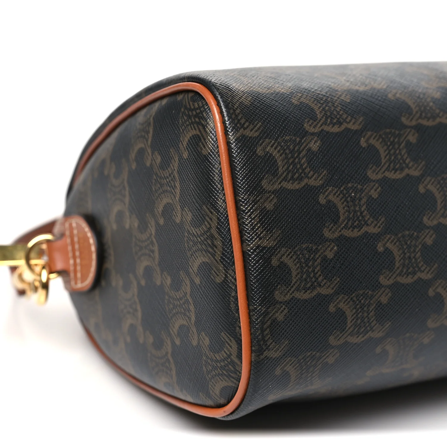 Triomphe Canvas Calfskin Small Boston Bag Tan - Top Club
