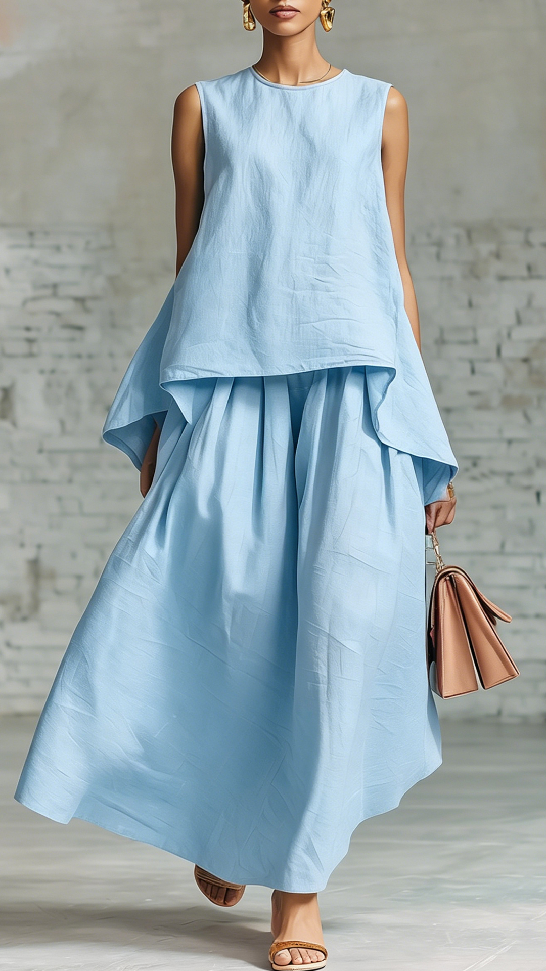 Women's Cotton-Blend Sleeveless Top and Maxi Skirt Set - Nordfashionstorm - Women's Clothing, Fashion for You - Nordfashionstorm.com