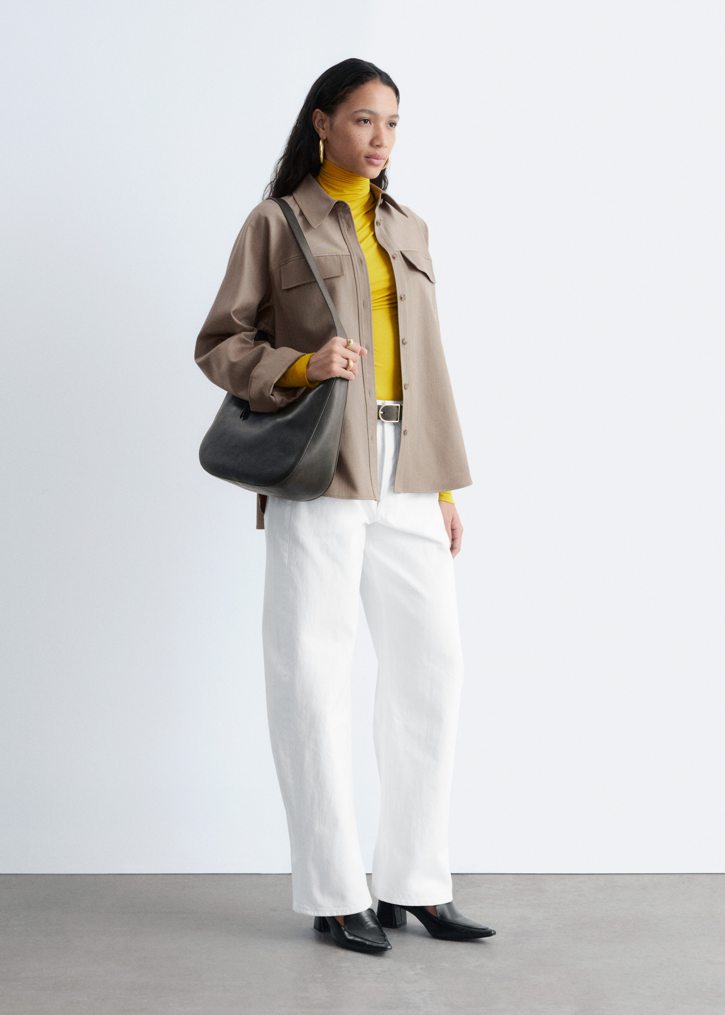 & Other Stories STRUCTURED WOOL-COTTON SHIRT