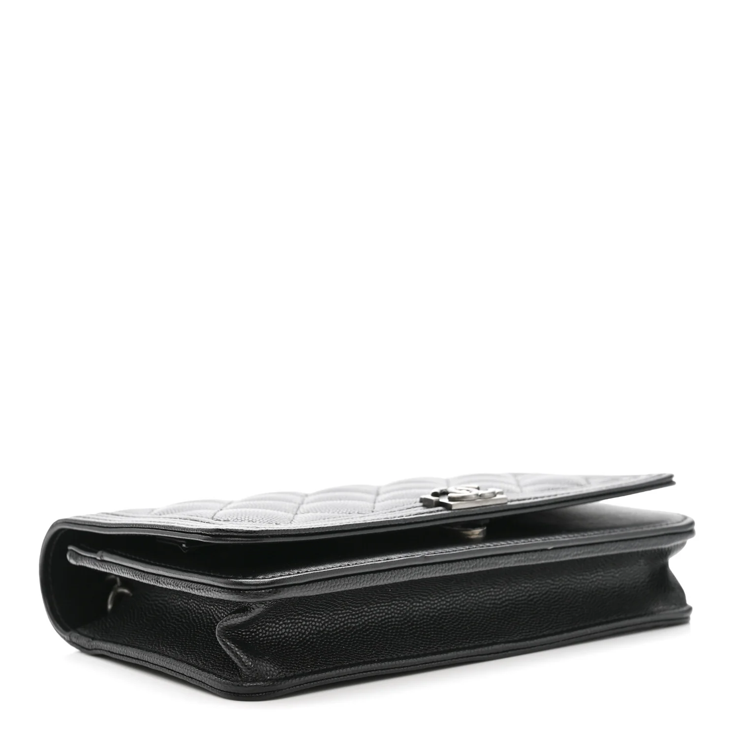 Caviar Quilted Boy Wallet On Chain WOC Black - Top Club