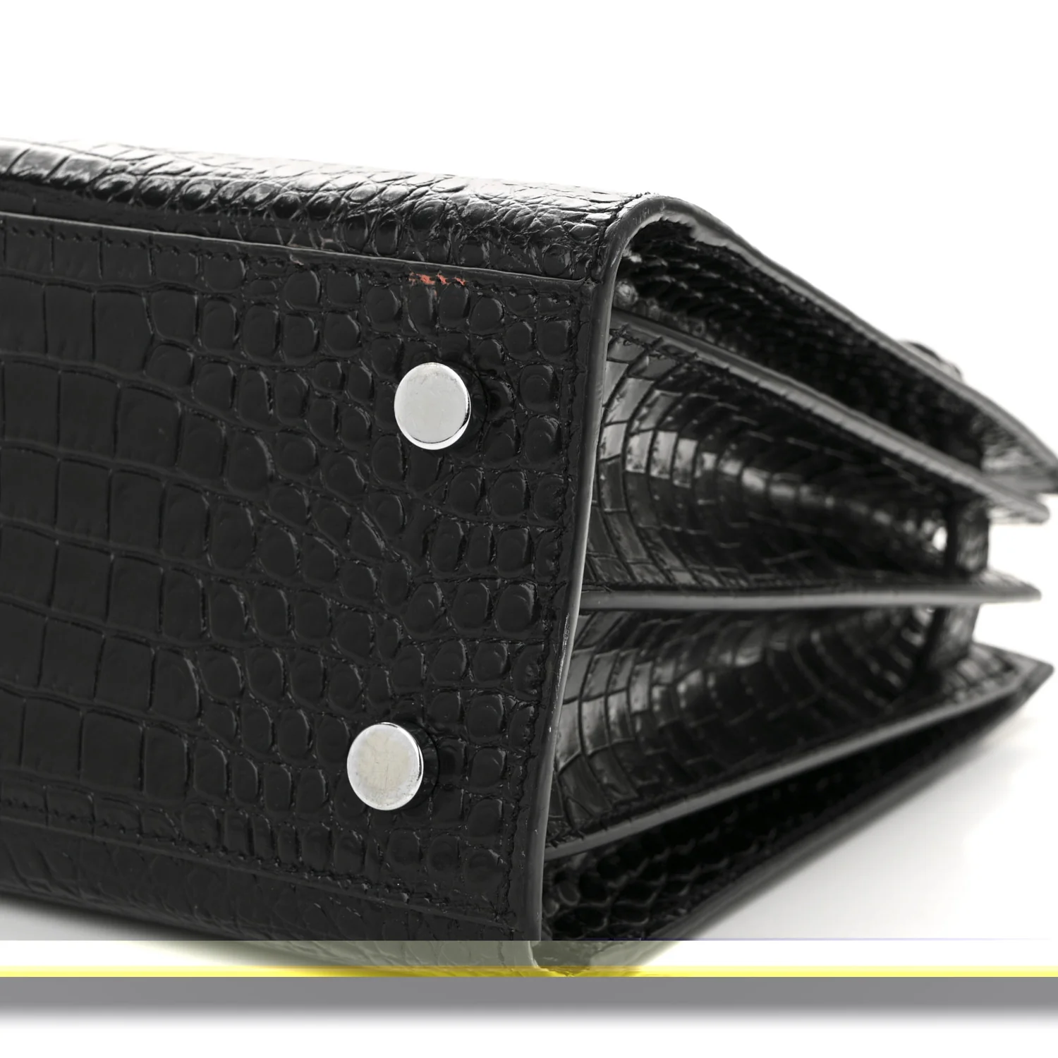 Calfskin Crocodile Embossed Baby Sac De Jour Black - Top Club