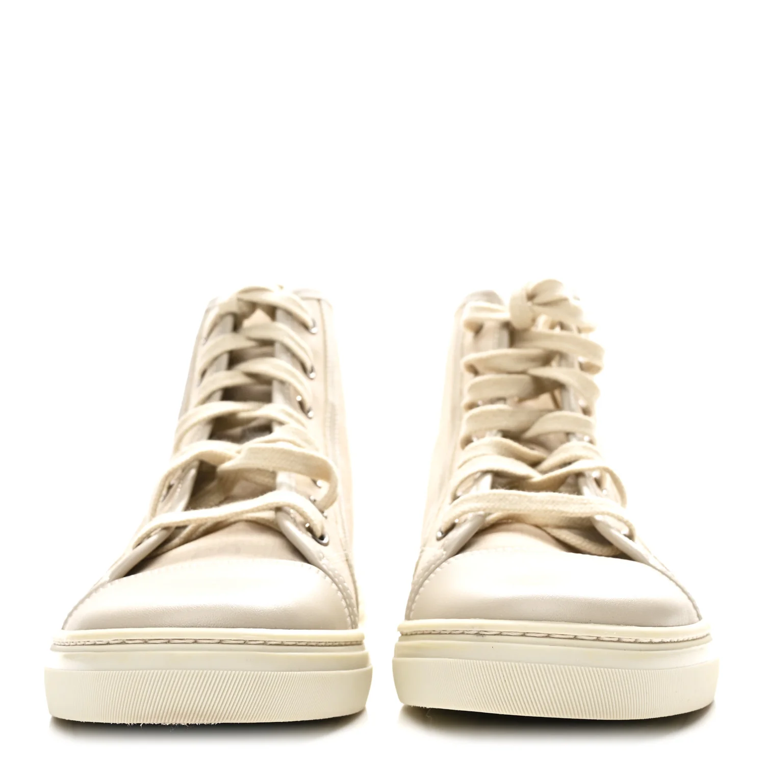 Washed Cotton GG Monogram Calfskin Womens High Top Sneakers 39 White Mystic White Great White - Top Club