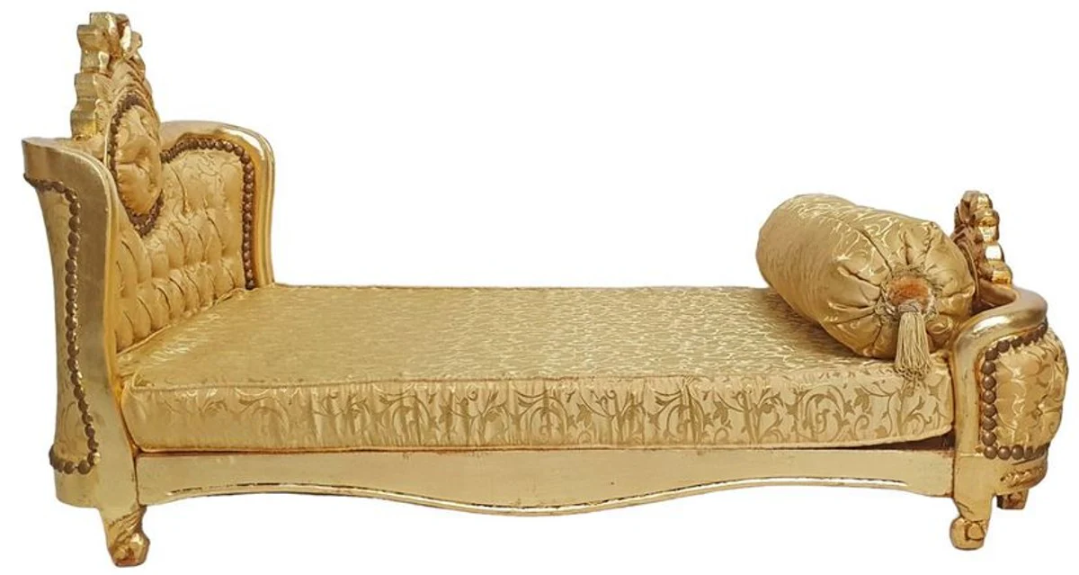 Baroque Dog Bed Gold Pattern / Antique Gold - Handmade Antique Style Dog Bed - Magnificent Dog Furniture in Baroque Style - Antique Style Animal Furniture - Baroque Animal Furniture
