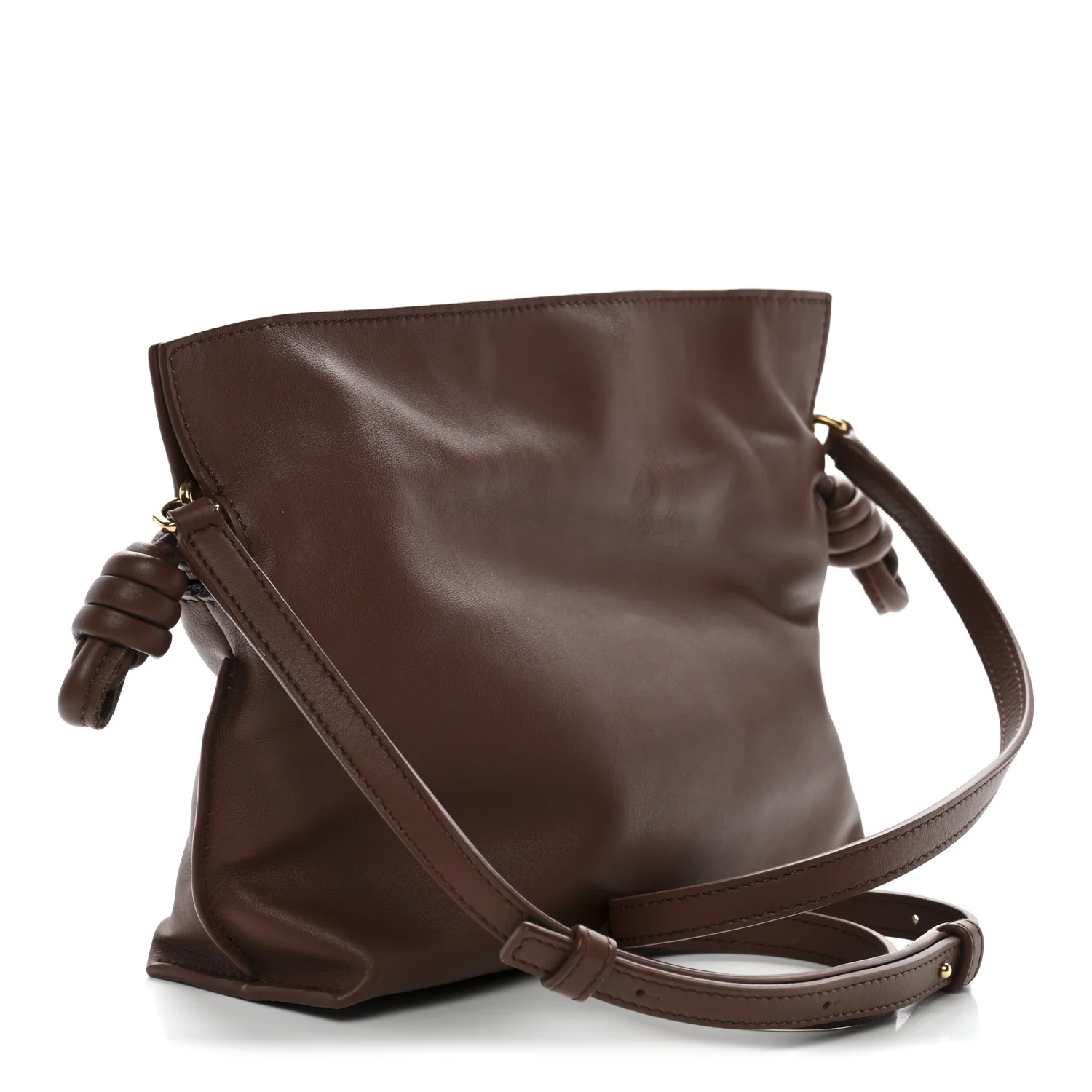 X SUNA FUJITA Nappa Flamenco Knot Clutch Havana - Top Club