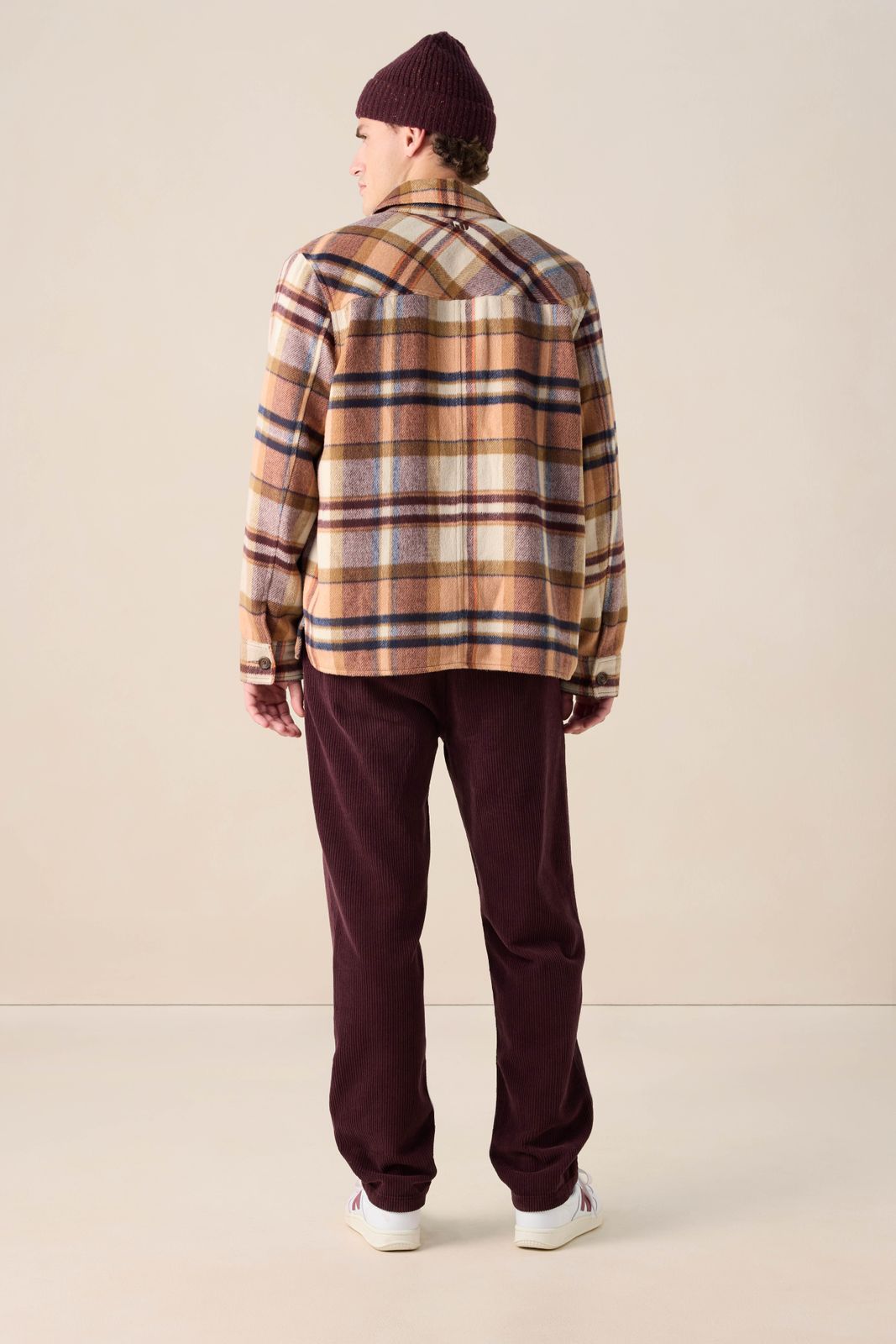 Oranje geruit overhemd