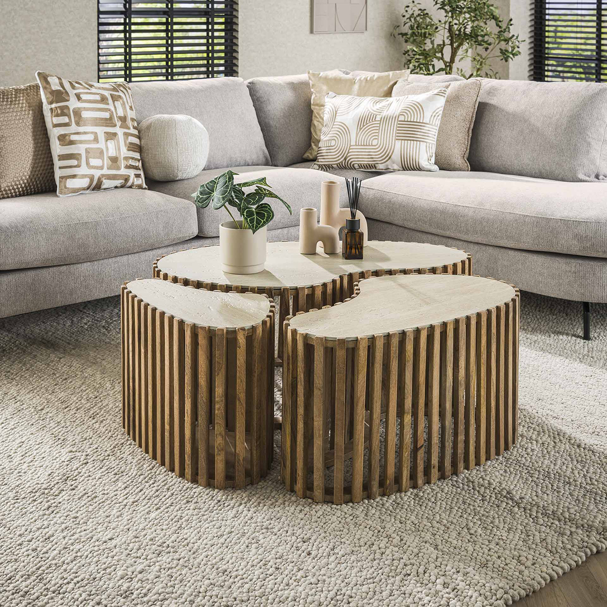 Salontafel Limestone Wolk