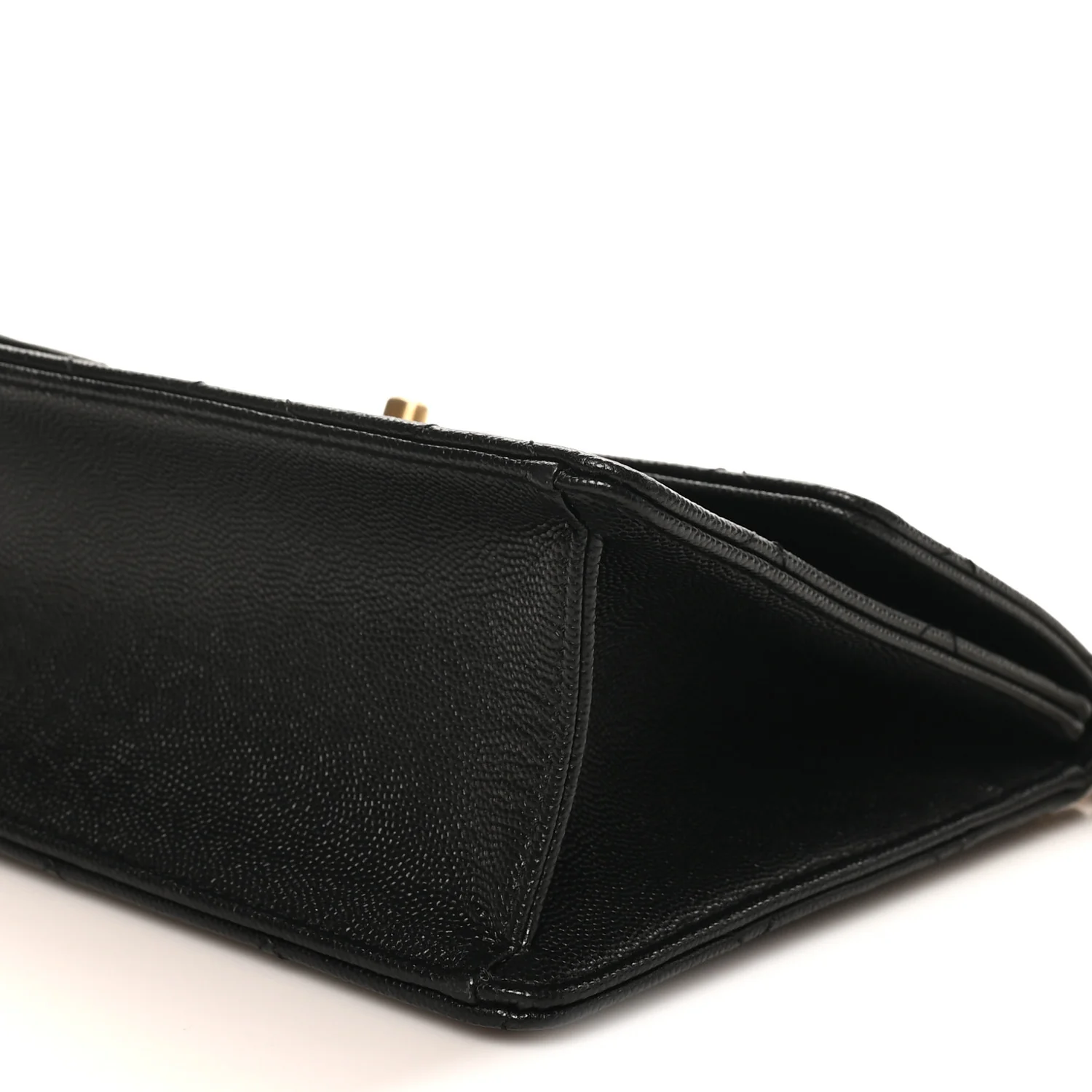 Caviar Quilted Chain Frame Flap Black - Top Club