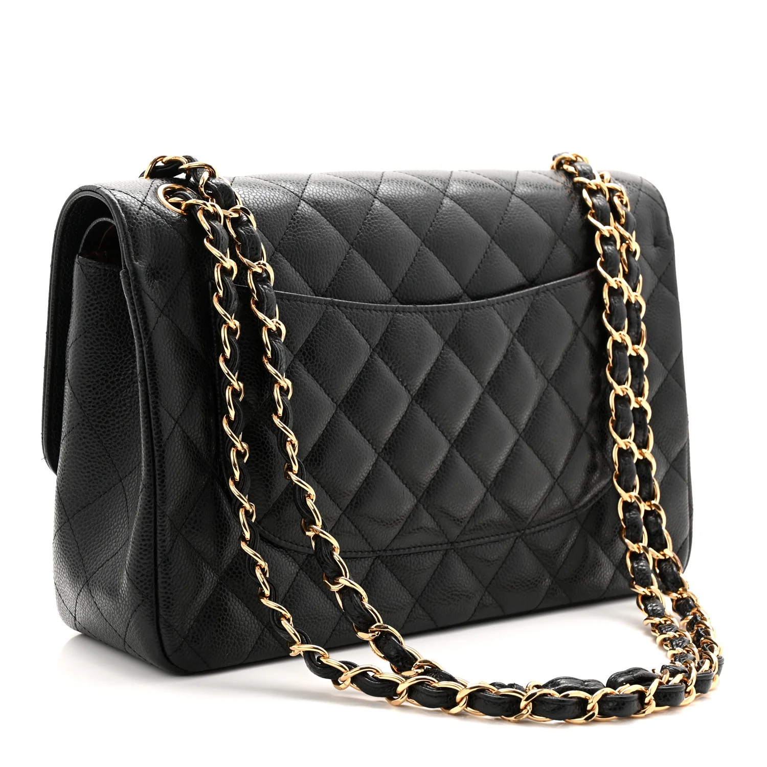 Caviar Quilted Jumbo Double Flap Black - Top Club