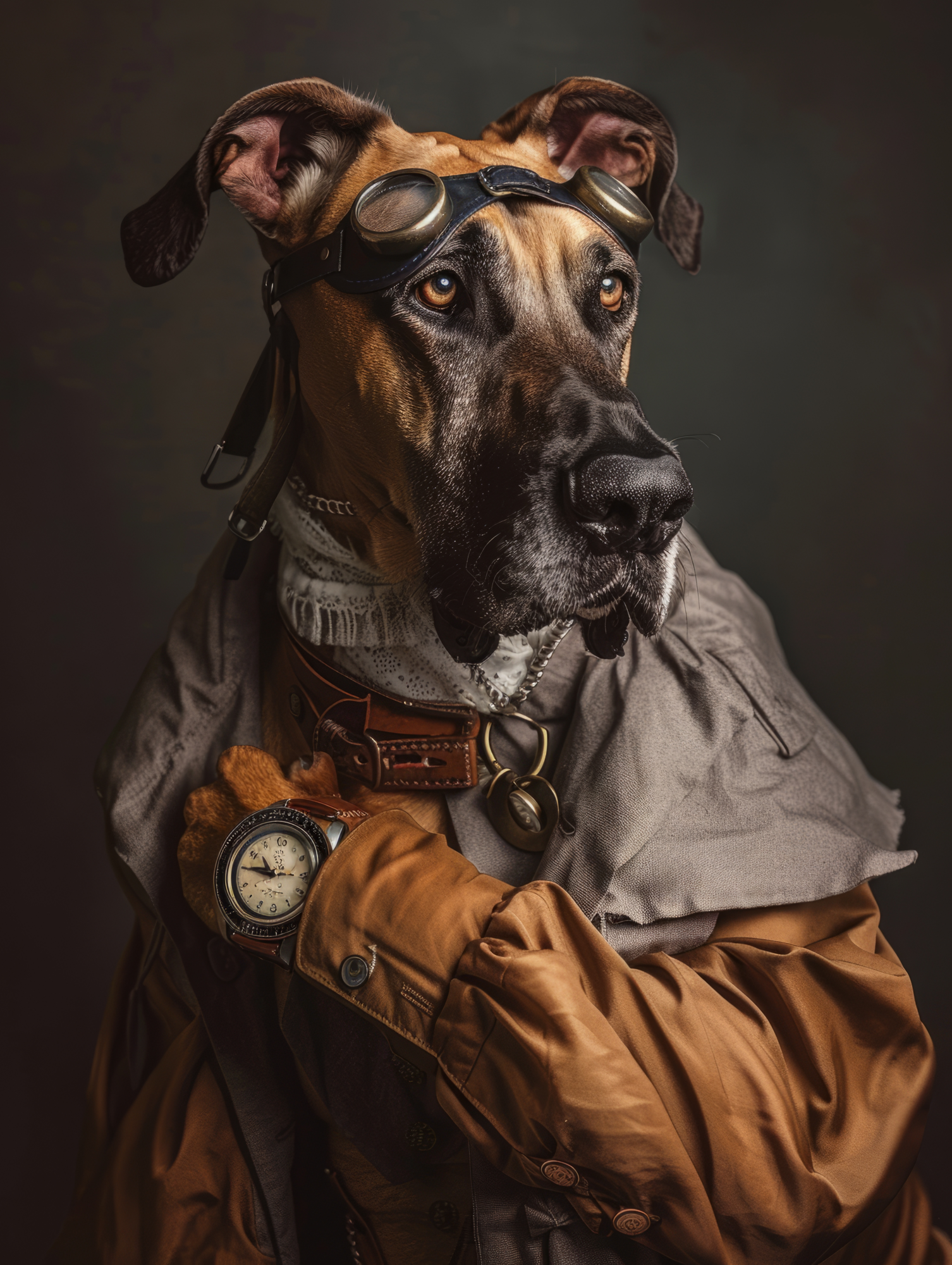 Canvas schilderij van een Deense Dog 100x200 cm