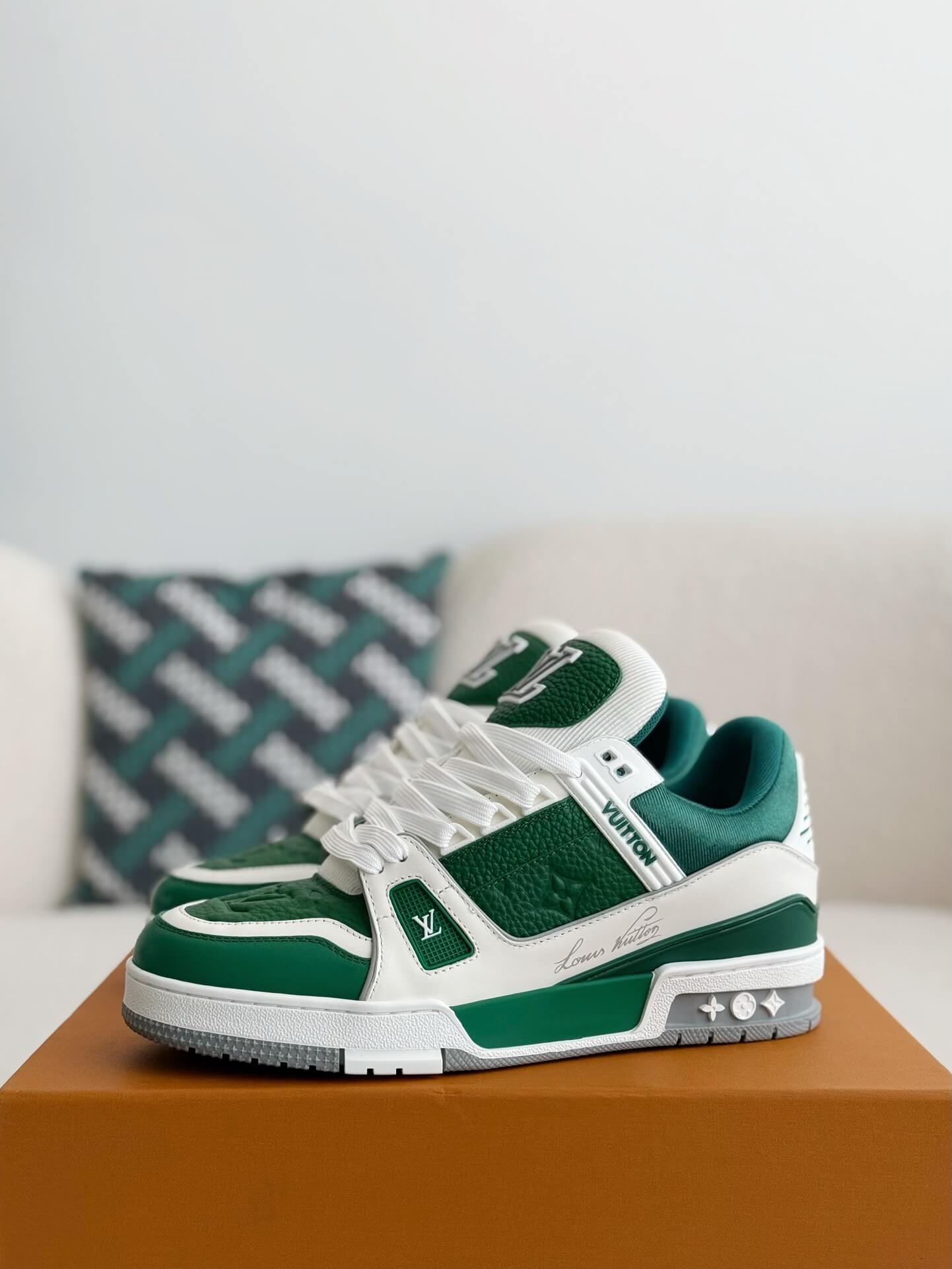 Louis Vuitton LV Trainer Vibrant Green White Sneaker - Sneaker Replica Workshop