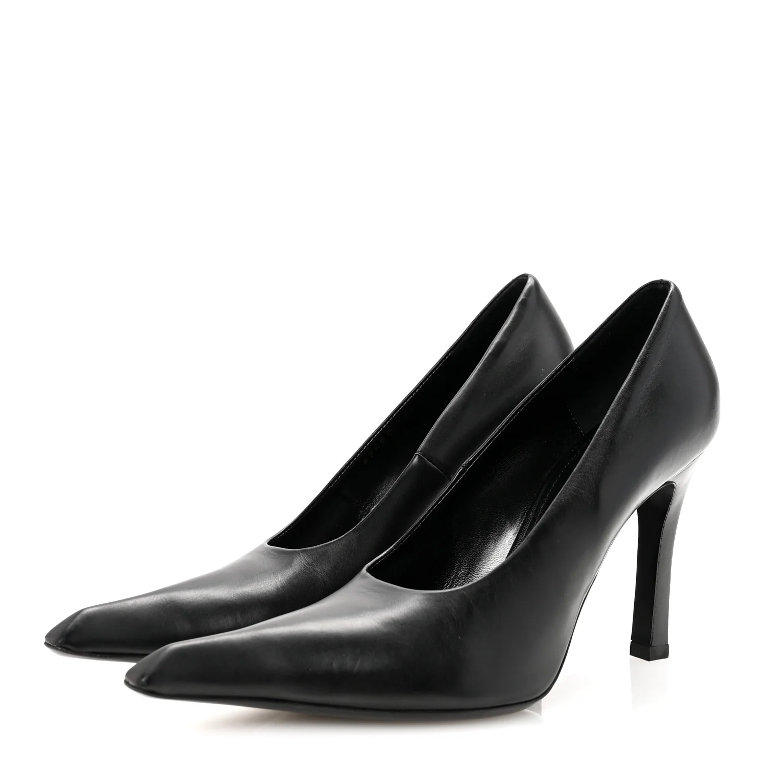 Distressed Calfskin Odeon 100mm Pumps 38 Black - Top Club