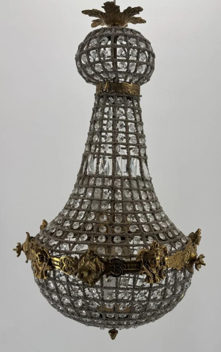 Baroque crystal chandelier antique brass H. 73 cm - Baroque lights