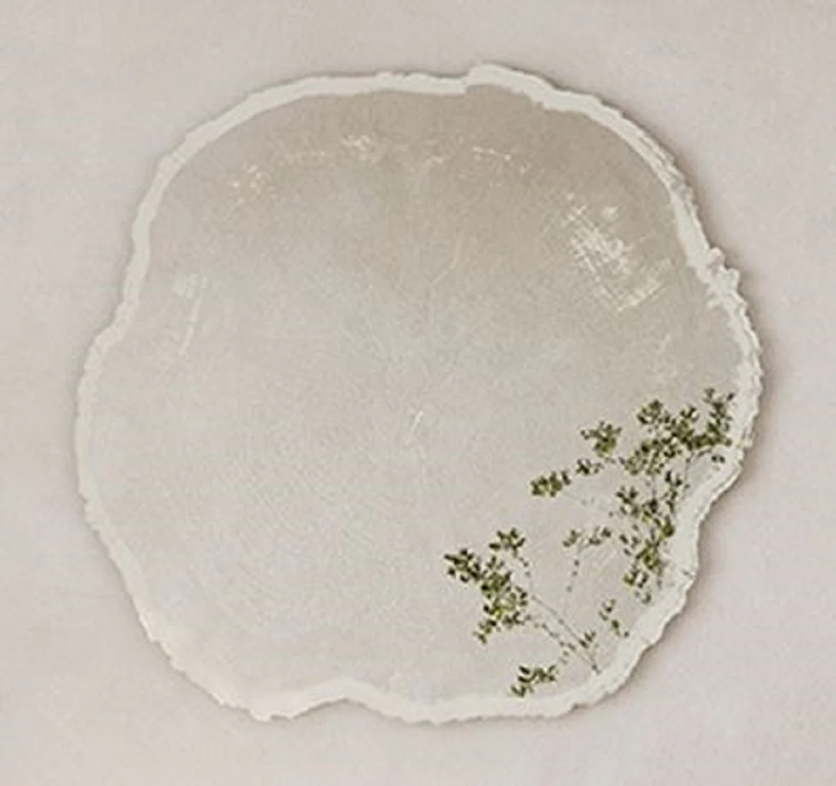 Luxury wall mirror in tree slice design white / beige 80 x 2.5 x H. 78 cm - living room mirror - bedroom mirror - cloakroom mirror - luxury furniture - luxury interior