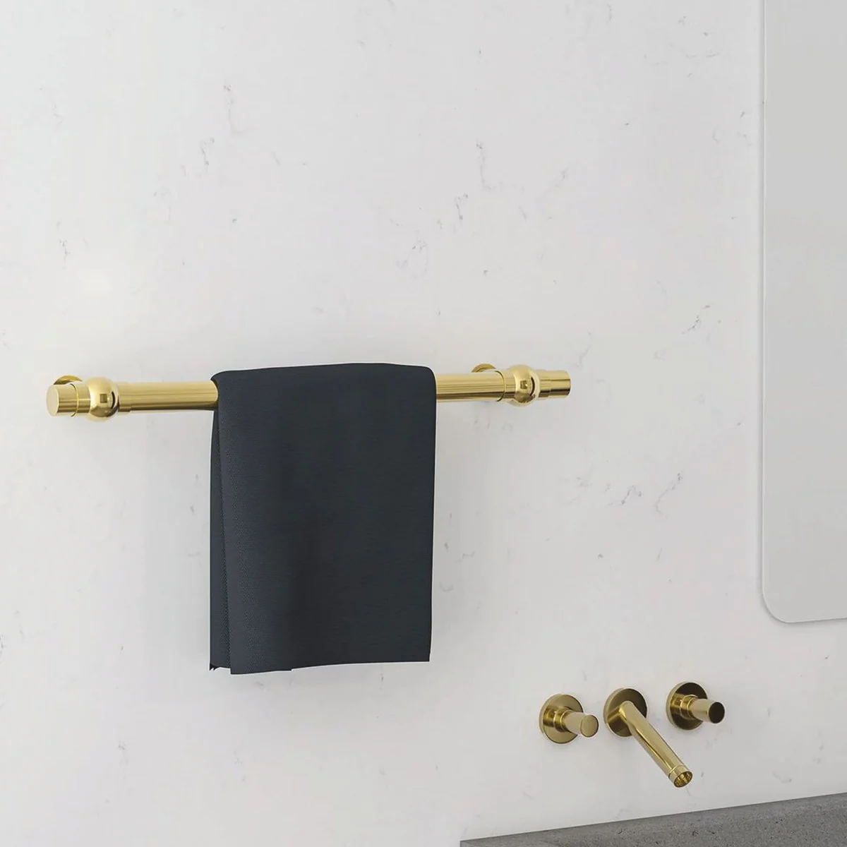 Luxury Bathroom Towel Warmer Gold Shiny 60 cm - Bathroom Accessories