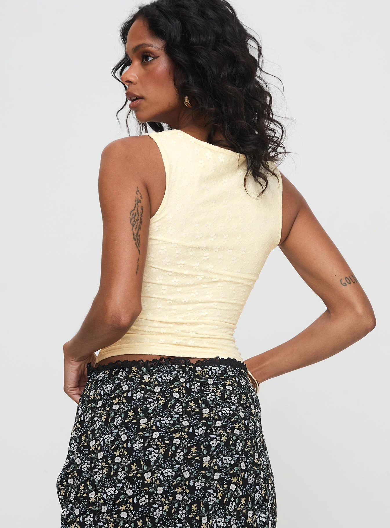 Martiney Twisted Tank Top Yellow