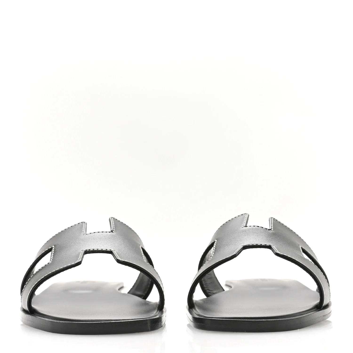Box Calfskin Oran Sandals 36.5 Black - Top Club